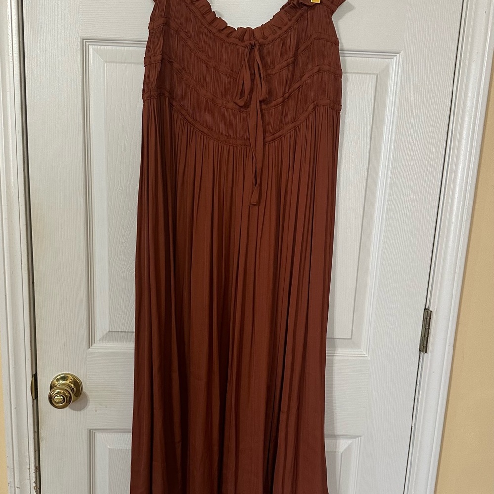 Anthropologie Rust Maxi Dress